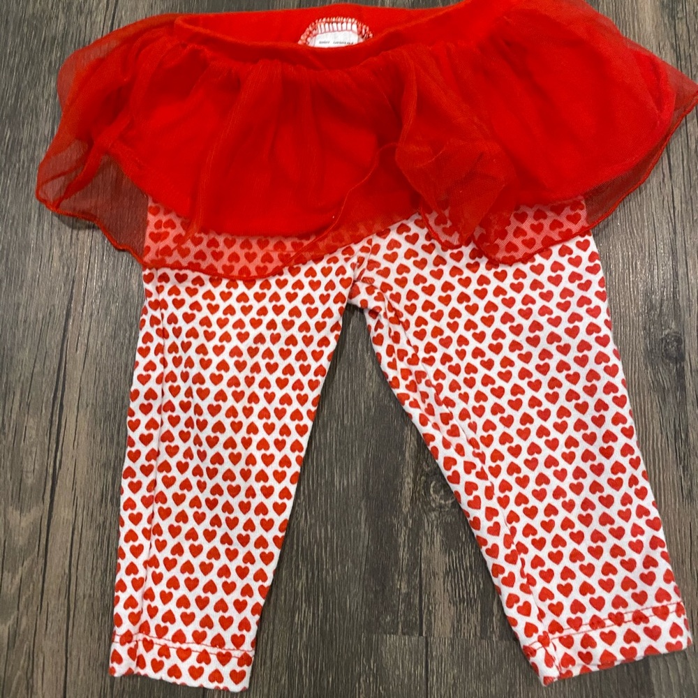 NWOT Carter’s red heart pants with tutu